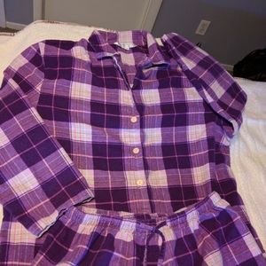 Purple flannel pajama set